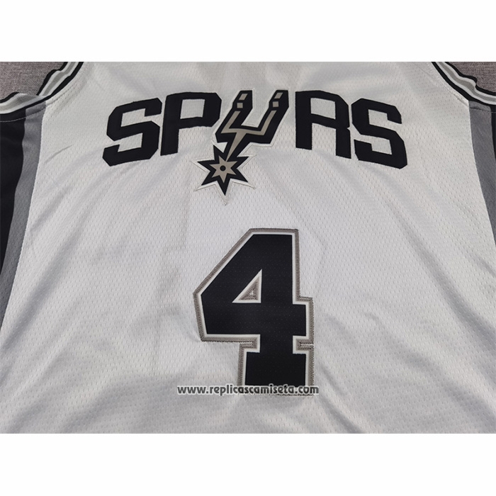Camiseta San Antonio Spurs DeAaron Fox NO 4 Statement 2024-25 Gris
